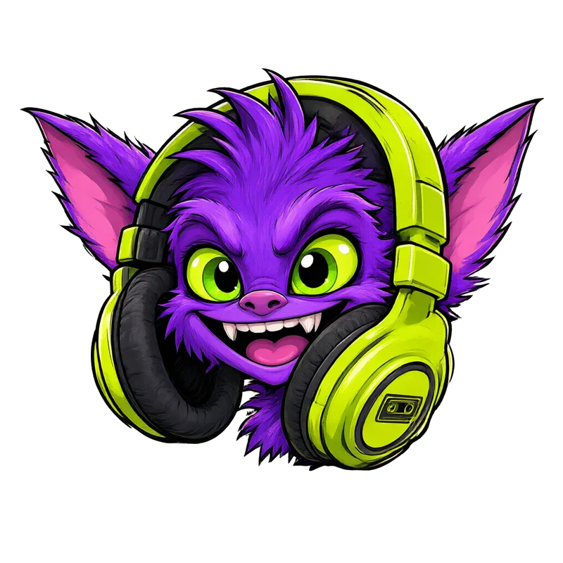 XOMO hugging his chunky lime headphones